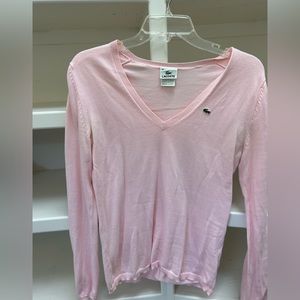 Lacoste pink lightweight sweater